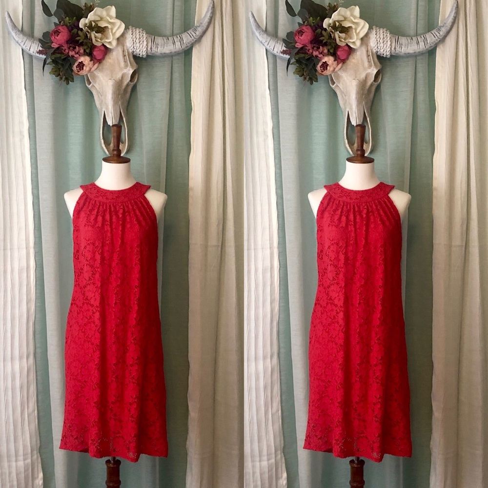 NWT Laundry by Design Coral Eyelet Shift Dress